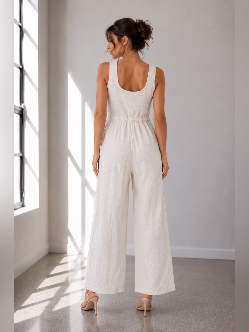 439. Coastal Breeze Cotton Jumpsuit - Picture 2 of 3